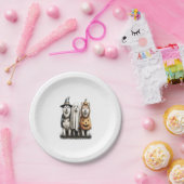 Halloween Ghost Siberian Husky Dog Pappteller (Party)