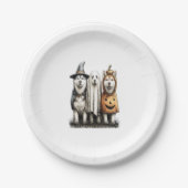 Halloween Ghost Siberian Husky Dog Pappteller (Vorderseite)