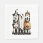 Halloween Ghost Siberian Husky Dog Serviette (Vorderseite)