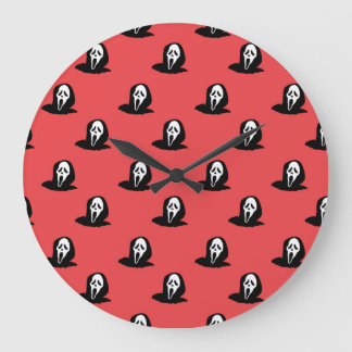 Halloween Ghost Silhouette Spooky Muster. Große Wanduhr