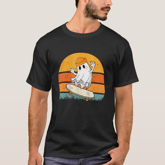 Halloween Ghost Skateboard  Halloween Skateboardin T-Shirt (Vorderseite)