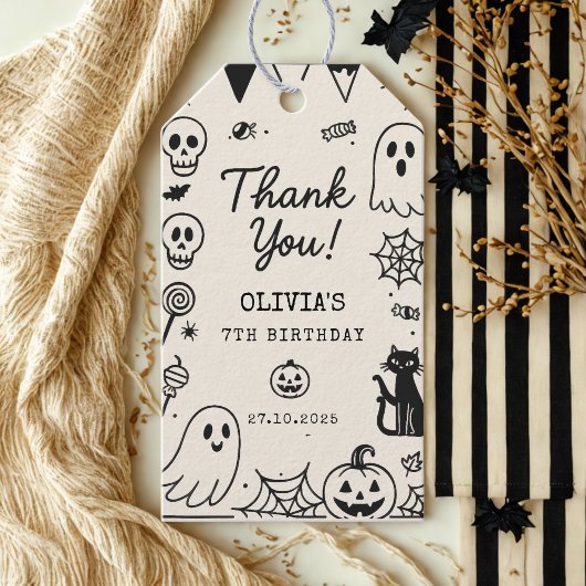Halloween Ghost & Skeleton Geburtstag Vielen Dank Geschenkanhänger