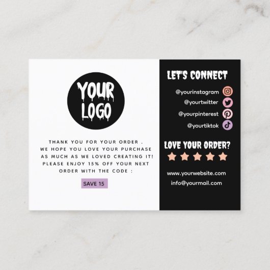 Halloween Ghost Small Business Vielen Dank Visitenkarte (Rückseite)