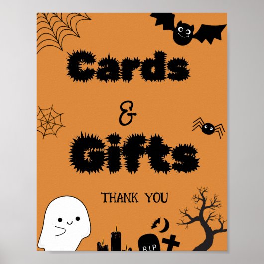 Halloween Ghost spookkarte und Geschenke danke Poster (Vorne)