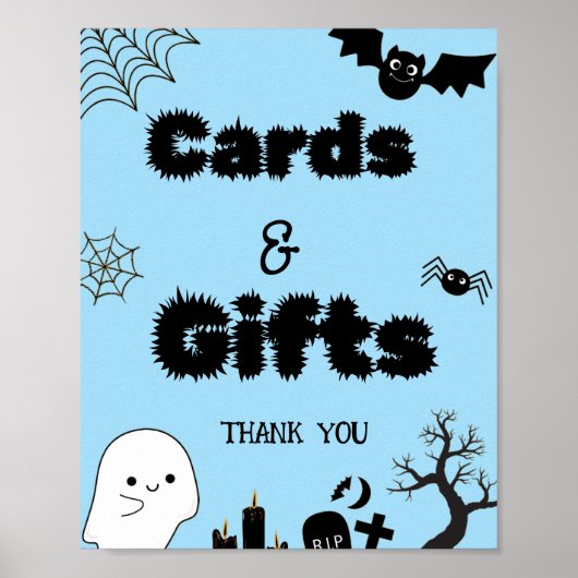 Halloween Ghost spookkarte und Geschenke danke Poster (Vorne)