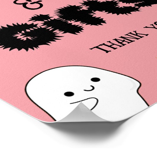Halloween Ghost spookkarte und Geschenke danke Poster (Ecke)