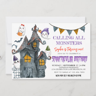 Halloween Ghost Spooktacular Geburtstagsparty Einladung