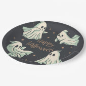 Halloween Ghost Spooktacular Happy Halloween Pappteller (Schrägansicht)
