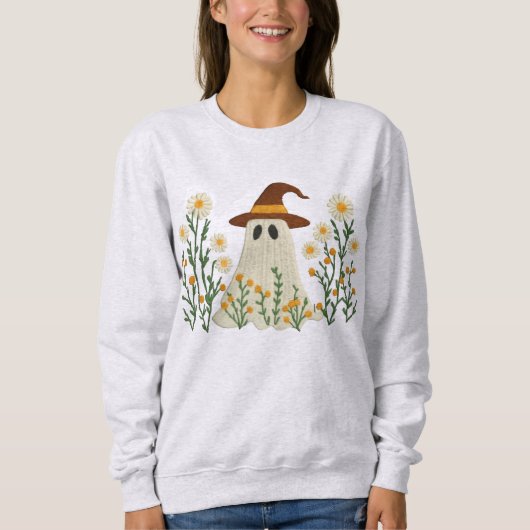 Halloween Ghost Spooky Blumengeister Niedlich Fall Sweatshirt (Vorderseite)
