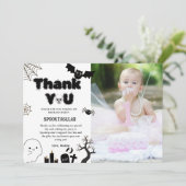 Halloween Ghost Spooky Geburtstagsparty Danke Karte (Stehend Vorderseite)