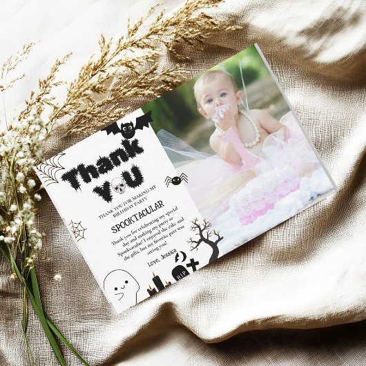 Halloween Ghost Spooky Geburtstagsparty Danke Karte