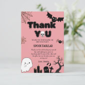 Halloween Ghost Spooky Geburtstagsparty Dankeskarte (Stehend Vorderseite)