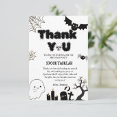 Halloween Ghost Spooky Geburtstagsparty Dankeskarte (Stehend Vorderseite)