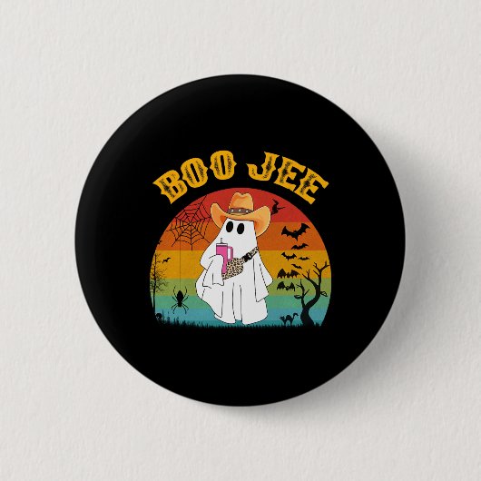 Halloween Ghost Spooky Kostüm Boo Jee Ghost mit Button (Vorderseite)