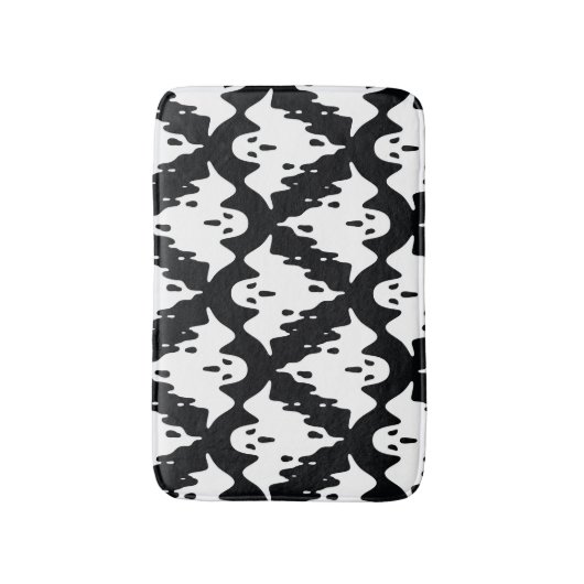 Halloween Ghost Spooky Nahtloses Muster Badematte (Vorderseite Vertikal)