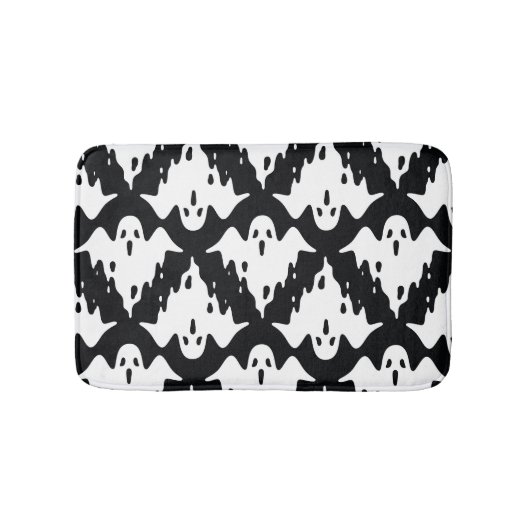 Halloween Ghost Spooky Nahtloses Muster Badematte (Vorderseite)