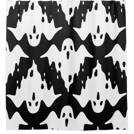 Halloween Ghost Spooky Nahtloses Muster Duschvorhang (Vorderseite)