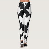 Halloween Ghost Spooky Nahtloses Muster Leggings (Rückseite)