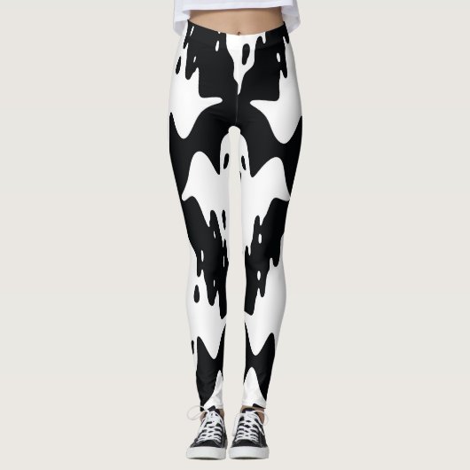 Halloween Ghost Spooky Nahtloses Muster Leggings (Vorderseite)
