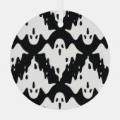Halloween Ghost Spooky Nahtloses Muster Ornament Aus Glas (Rückseite)