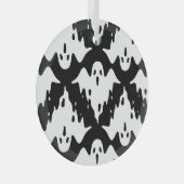 Halloween Ghost Spooky Nahtloses Muster Ornament Aus Glas (Vorderseite Rechts)