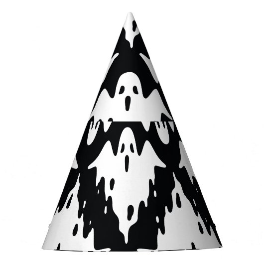 Halloween Ghost Spooky Nahtloses Muster Partyhütchen (Vorderseite)