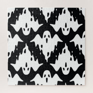 Halloween Ghost Spooky Nahtloses Muster Puzzle