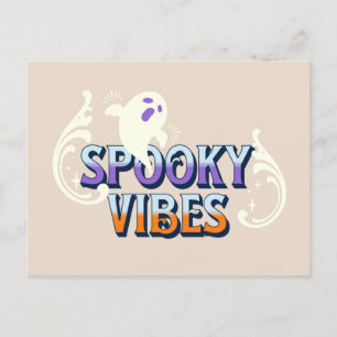 Halloween Ghost Spooky Vibes Retro Postkarte