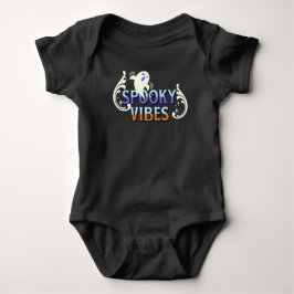 Halloween Ghost Spooky Vibes Typografy Letting Baby Strampler
