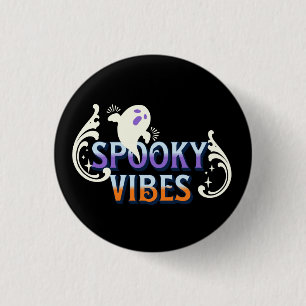 Halloween Ghost Spooky Vibes Typografy Letting Button