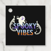 Halloween Ghost Spooky Vibes Typografy Letting Geschenkanhänger (Vorderseite)