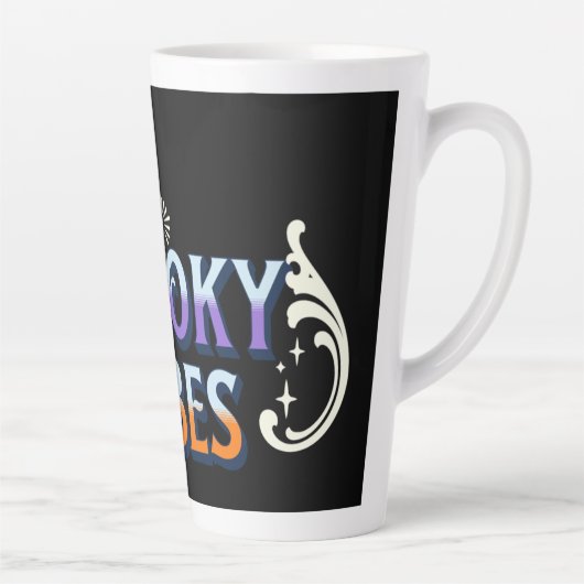 Halloween Ghost Spooky Vibes Typografy Letting Milchtasse (Rechts)