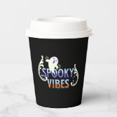 Halloween Ghost Spooky Vibes Typografy Letting Pappbecher (Rückseite)