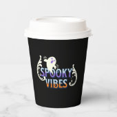 Halloween Ghost Spooky Vibes Typografy Letting Pappbecher (Vorderseite)