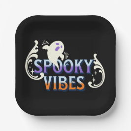 Halloween Ghost Spooky Vibes Typografy Letting Pappteller