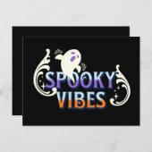 Halloween Ghost Spooky Vibes Typografy Letting Postkarte (Vorne/Hinten)