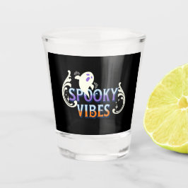 Halloween Ghost Spooky Vibes Typografy Letting Schnapsglas