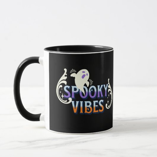 Halloween Ghost Spooky Vibes Typografy Letting Tasse (Links)