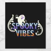 Halloween Ghost Spooky Vibes Typografy Letting Weinetikett (Einzelnes Label)