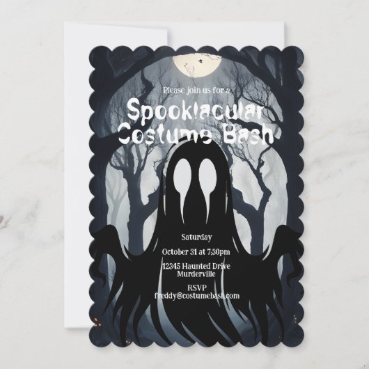 Halloween Ghost Spuk Forest Costume Party Einladung (Vorderseite)
