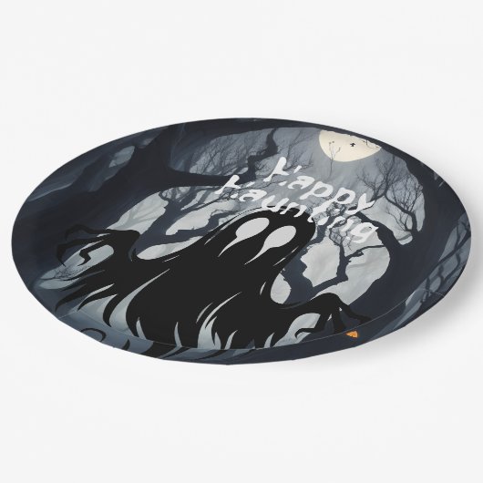 Halloween Ghost Spuk Forest Costume Party Pappteller (Schrägansicht)