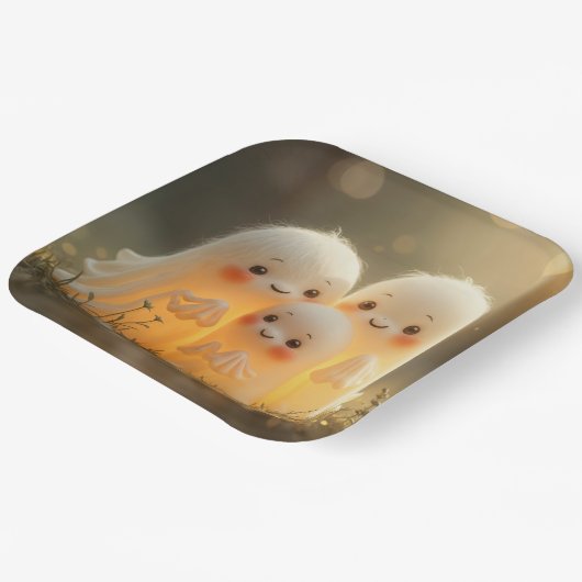 Halloween Ghost-Süssen Pappteller (Gewinkelt)