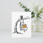 Halloween Ghost Swing Reading Feiertagspostkarte (Stehend Vorderseite)
