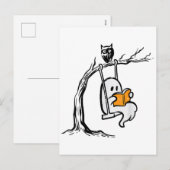Halloween Ghost Swing Reading Feiertagspostkarte (Vorne/Hinten)