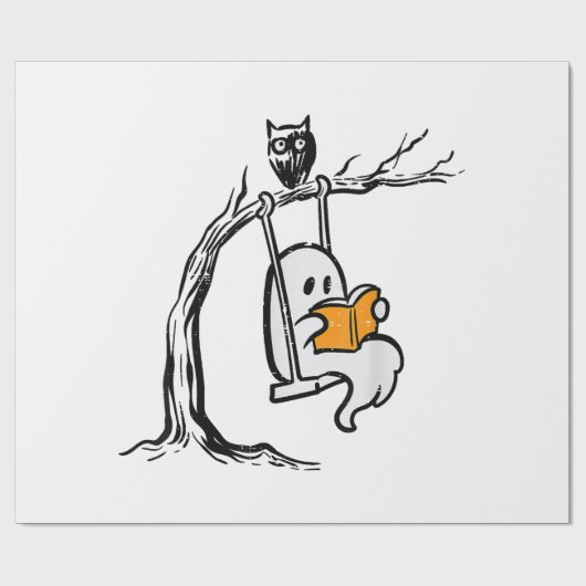 Halloween Ghost Swing Reading Geschenkpapier (Flach)