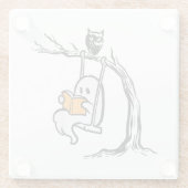 Halloween Ghost Swing Reading Glasuntersetzer (Rückseite)
