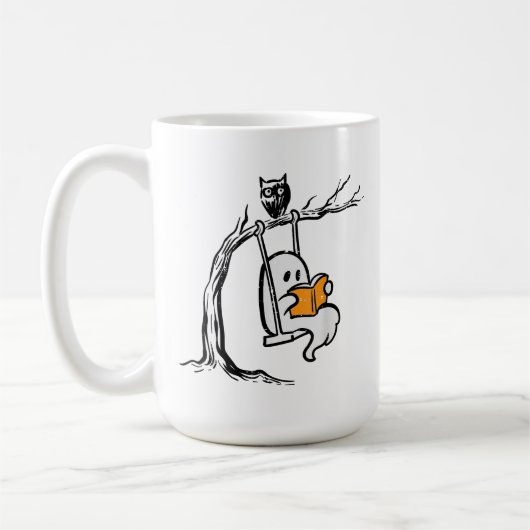 Halloween Ghost Swing Reading Kaffeetasse (Links)