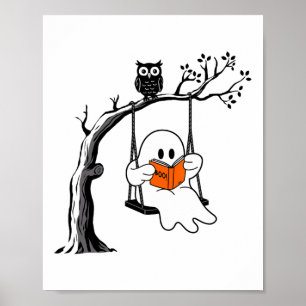 Halloween Ghost Swing Reading Vintage Kostümkuppel Poster