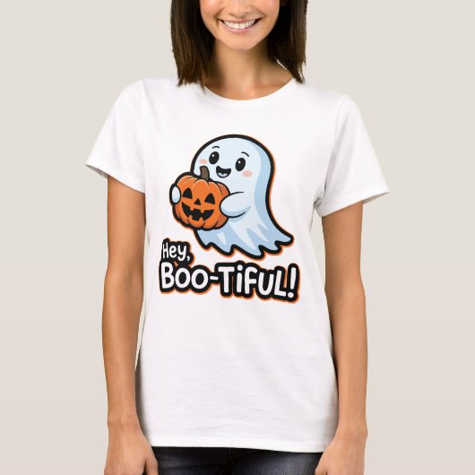 Halloween Ghost T - Shirt Niedlich Spooky Season P (Vorderseite)