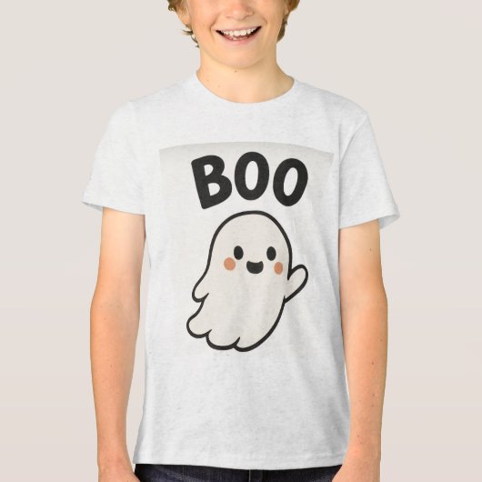 Halloween ghost t-shirt Tri-Blend shirt (Vorderseite)